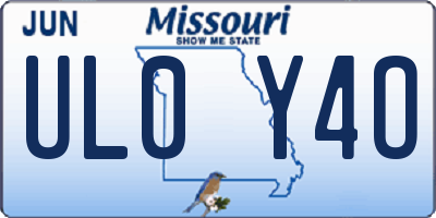 MO license plate UL0Y4O