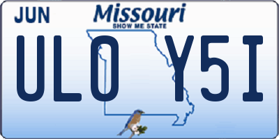 MO license plate UL0Y5I