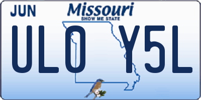 MO license plate UL0Y5L