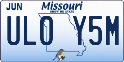 MO license plate UL0Y5M