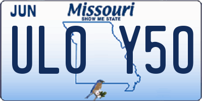 MO license plate UL0Y5O