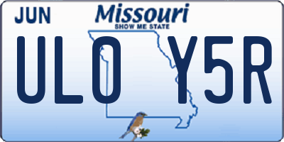 MO license plate UL0Y5R