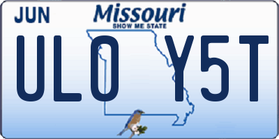 MO license plate UL0Y5T