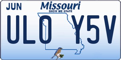 MO license plate UL0Y5V