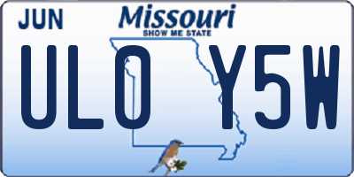 MO license plate UL0Y5W