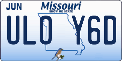 MO license plate UL0Y6D