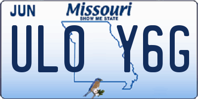 MO license plate UL0Y6G
