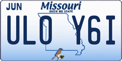 MO license plate UL0Y6I