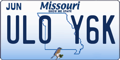 MO license plate UL0Y6K