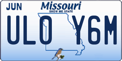 MO license plate UL0Y6M