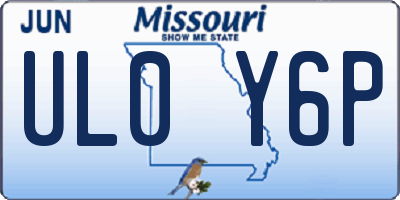 MO license plate UL0Y6P