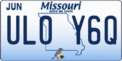 MO license plate UL0Y6Q