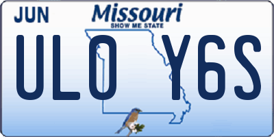 MO license plate UL0Y6S