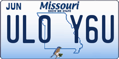MO license plate UL0Y6U