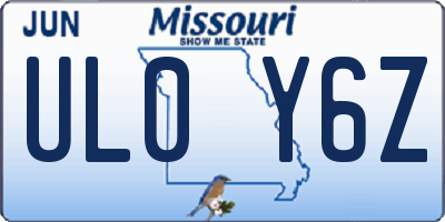 MO license plate UL0Y6Z