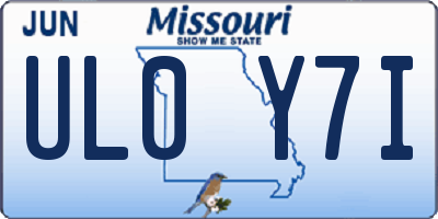 MO license plate UL0Y7I