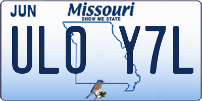 MO license plate UL0Y7L