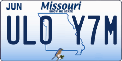 MO license plate UL0Y7M