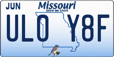 MO license plate UL0Y8F