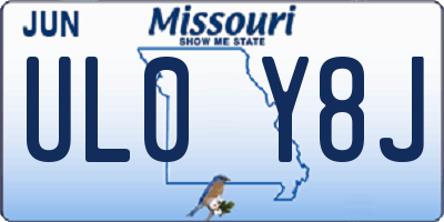 MO license plate UL0Y8J