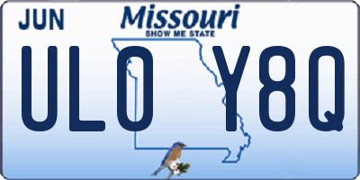 MO license plate UL0Y8Q
