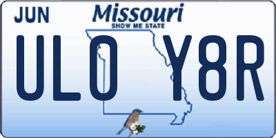 MO license plate UL0Y8R