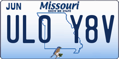 MO license plate UL0Y8V