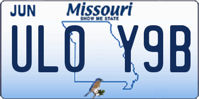 MO license plate UL0Y9B