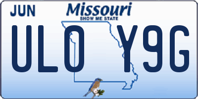 MO license plate UL0Y9G