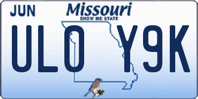 MO license plate UL0Y9K