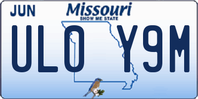 MO license plate UL0Y9M