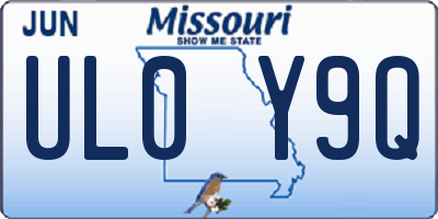 MO license plate UL0Y9Q