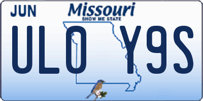 MO license plate UL0Y9S