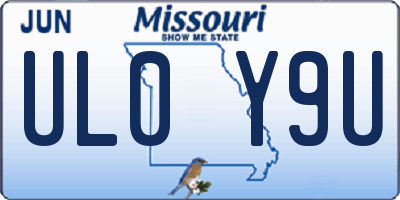 MO license plate UL0Y9U