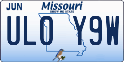 MO license plate UL0Y9W