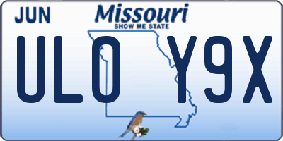 MO license plate UL0Y9X