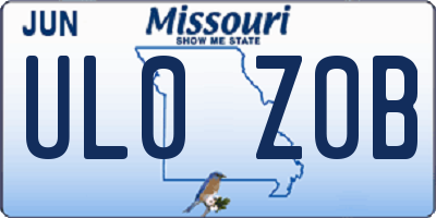 MO license plate UL0Z0B