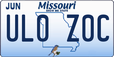 MO license plate UL0Z0C
