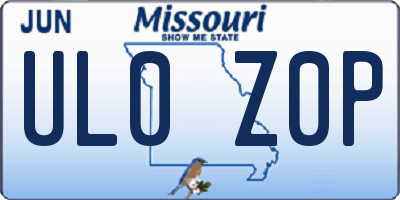MO license plate UL0Z0P