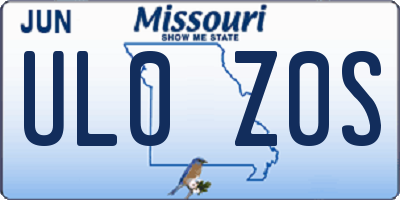 MO license plate UL0Z0S
