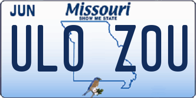 MO license plate UL0Z0U