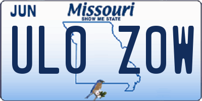 MO license plate UL0Z0W