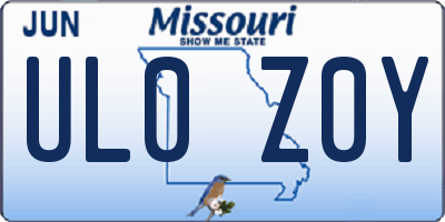 MO license plate UL0Z0Y