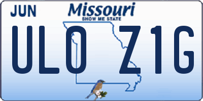 MO license plate UL0Z1G
