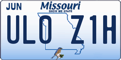 MO license plate UL0Z1H