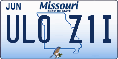 MO license plate UL0Z1I