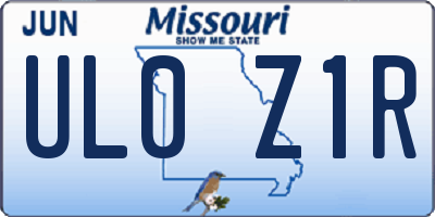 MO license plate UL0Z1R