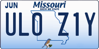 MO license plate UL0Z1Y
