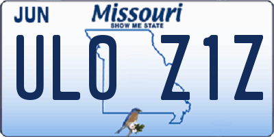 MO license plate UL0Z1Z