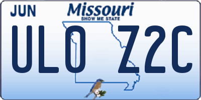 MO license plate UL0Z2C